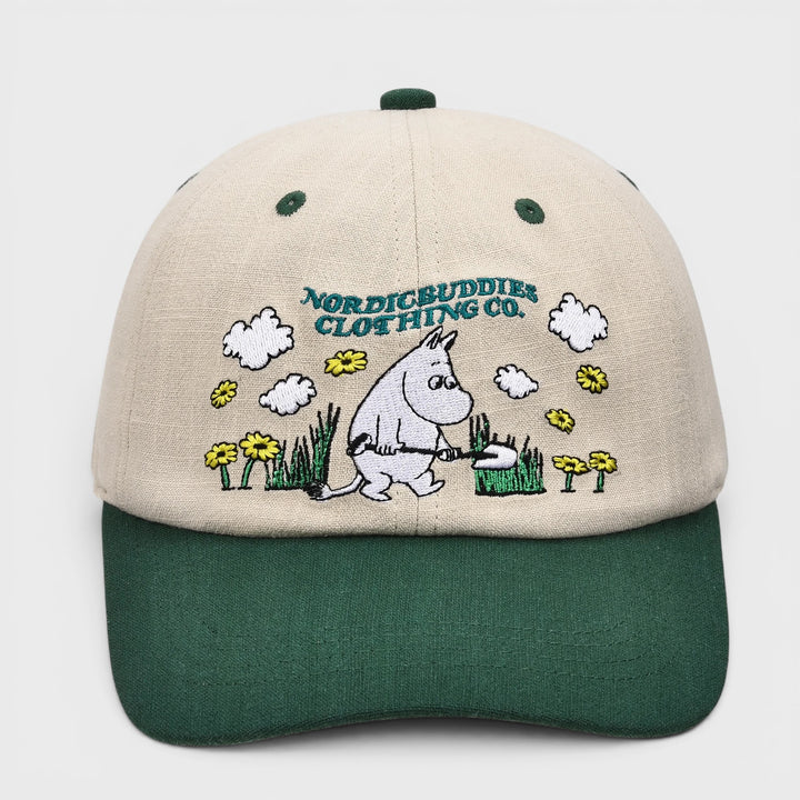 Moomin Muumipeikko Puutarhassa cap beige/green