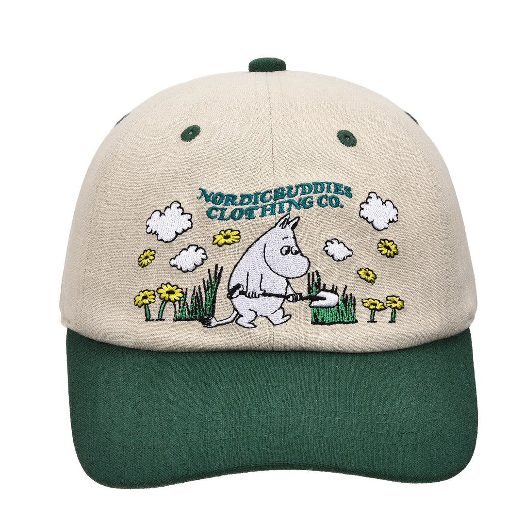 Moomin Muumipeikko Puutarhassa cap beige/green