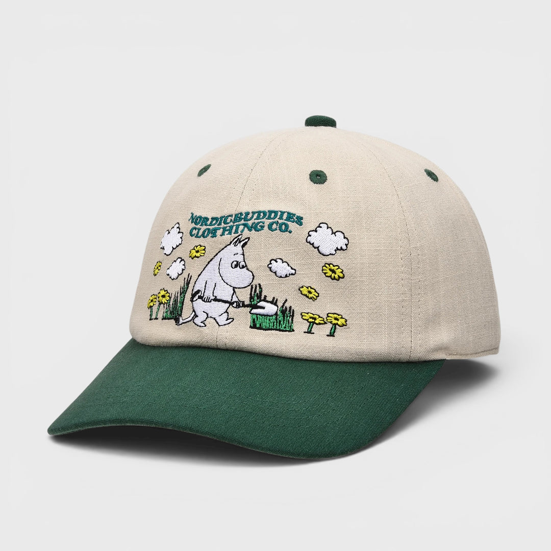 Moomin Muumipeikko Puutarhassa cap beige/green