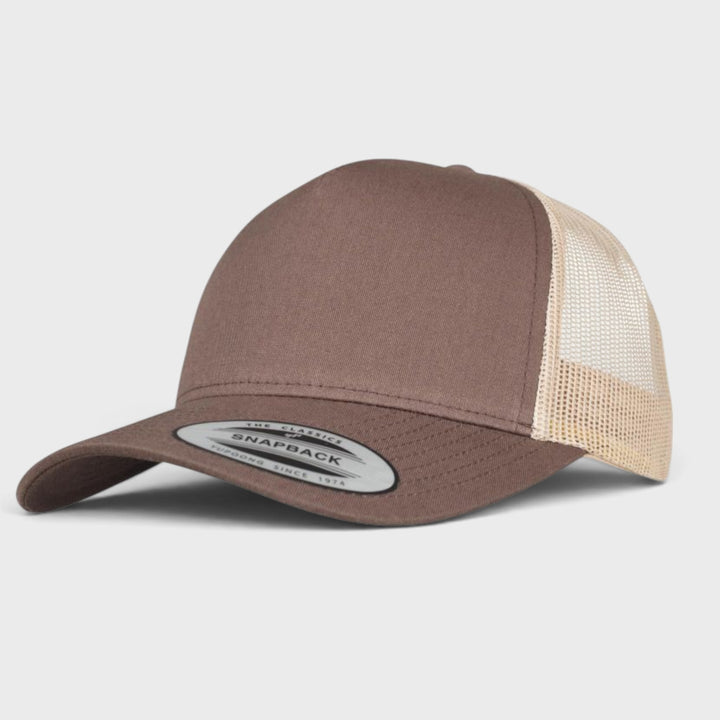 The Classics Yupoong 5-Panel Retro Trucker 2-Tone Cap Brown/khaki