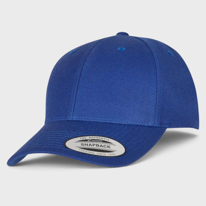 The Classics Yupoong Premium Curved Visor Snapback Cap royal