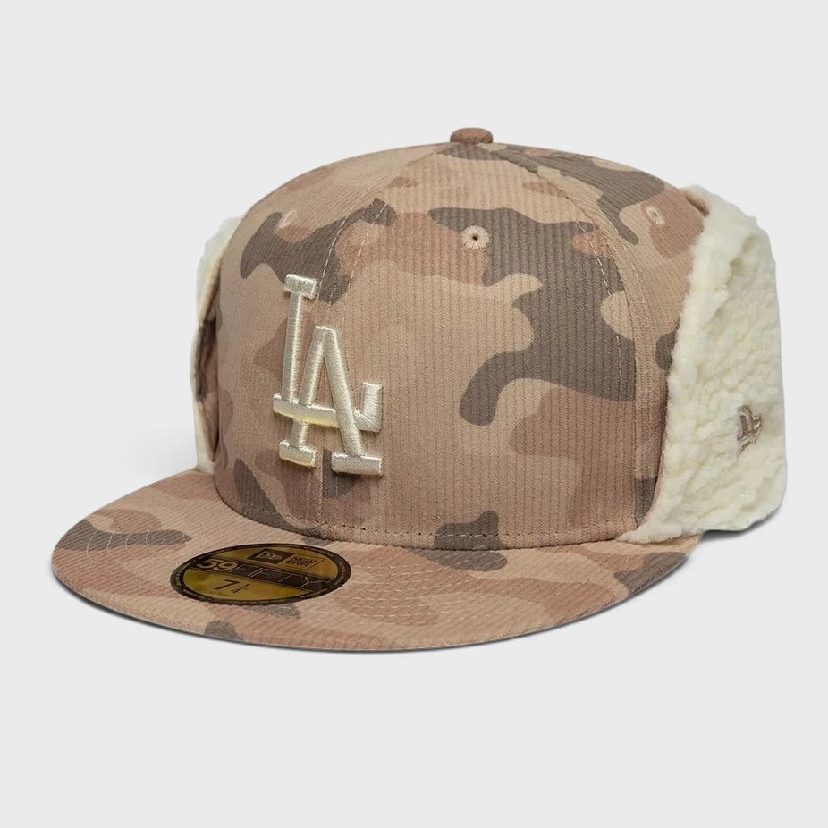 New Era MLB Cord Downflap 59Fifty LA Dodgers light beige