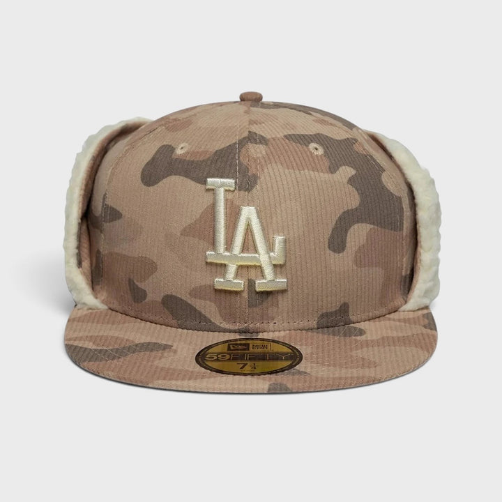 New Era MLB Cord Downflap 59Fifty LA Dodgers light beige
