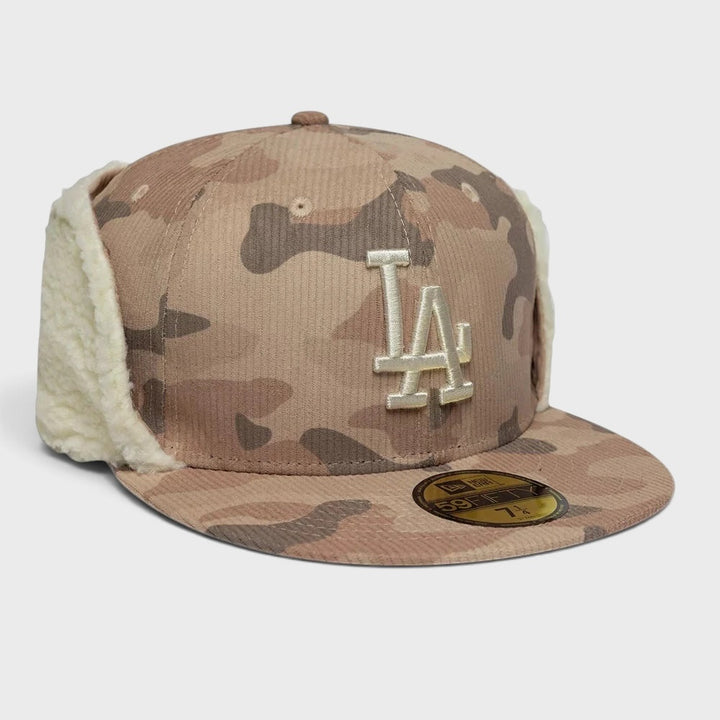 New Era MLB Cord Downflap 59Fifty LA Dodgers light beige