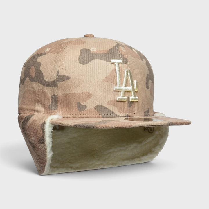 New Era MLB Cord Downflap 59Fifty LA Dodgers light beige
