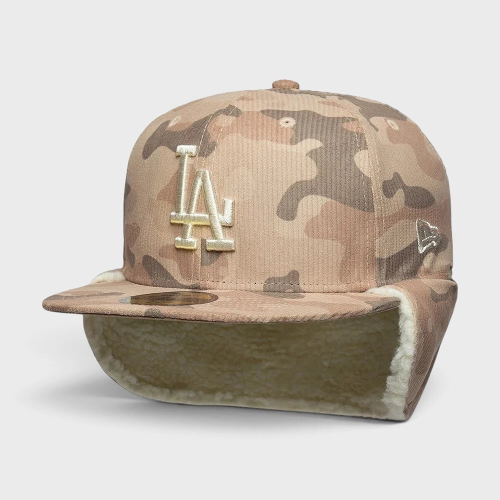 New Era MLB Cord Downflap 59Fifty LA Dodgers light beige