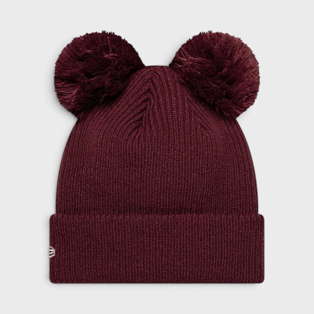 New Era MLB Double Pom Cuff Knit Beanie NY Yankees dark red