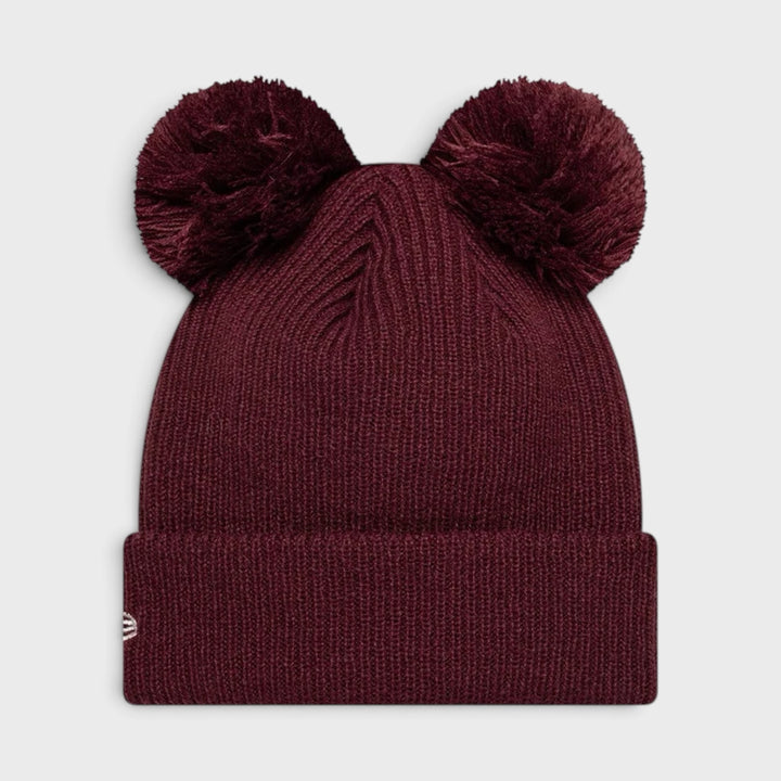 New Era MLB Double Pom Cuff Knit Beanie NY Yankees dark red