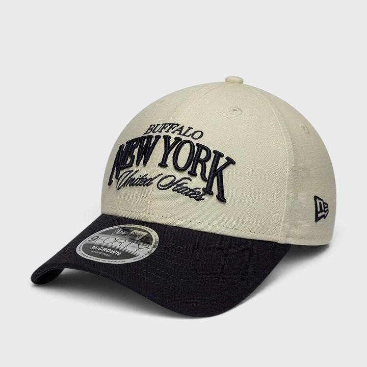New Era Wordmark New York 9Forty M-Crown cap light beige/black