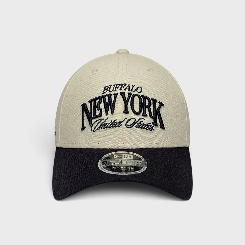 New Era Wordmark New York 9Forty M-Crown cap light beige/black