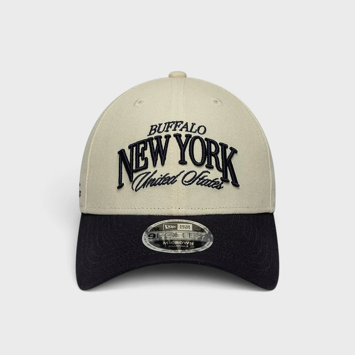 New Era Wordmark New York 9Forty M-Crown cap light beige/black