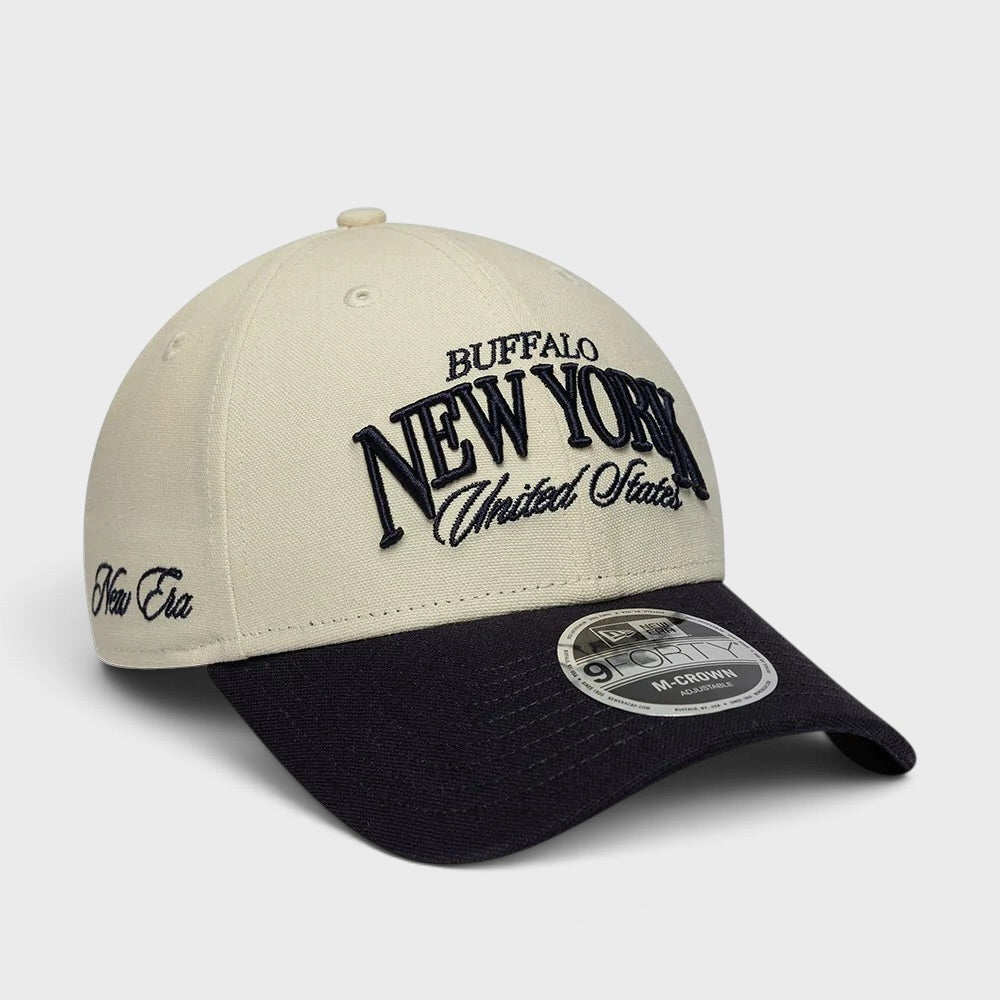 New Era Wordmark New York 9Forty M-Crown cap light beige/black