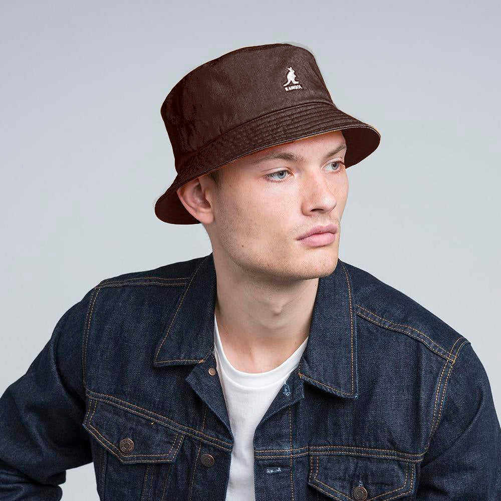Kangol Washed Bucket coffee bean - Shop-Tetuan