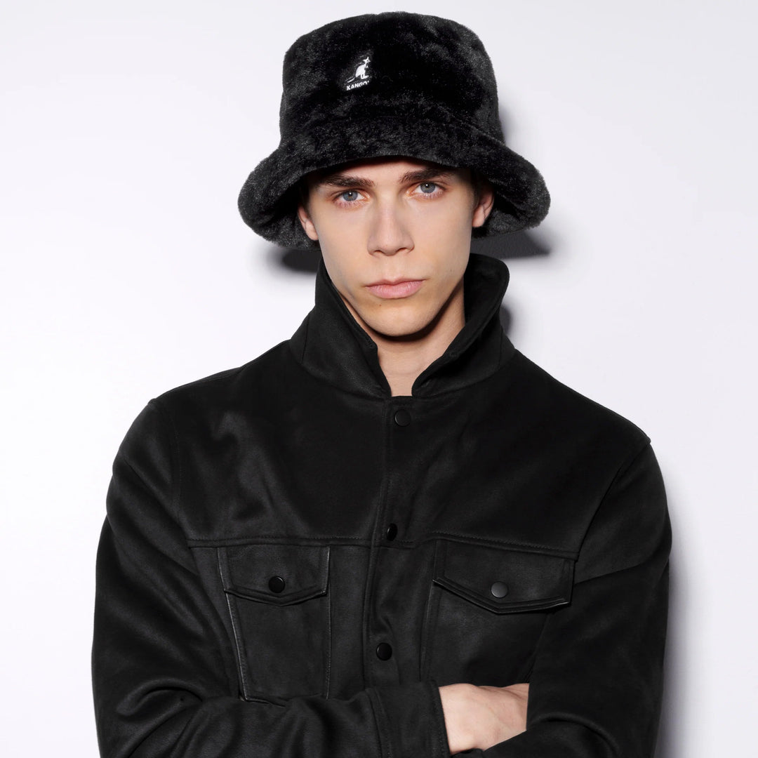 Kangol Faux Fur Bucket warm taupe leopard