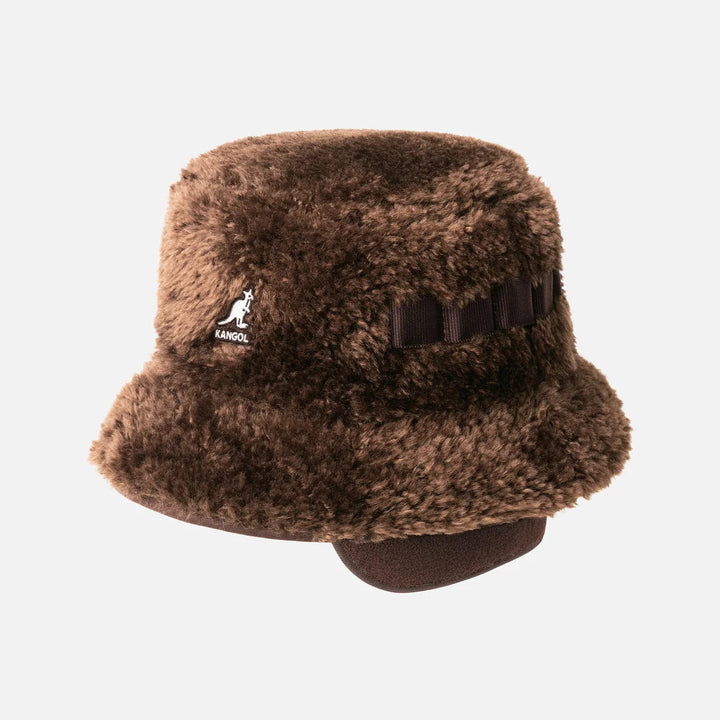Kangol Faux Shearling Utility Bucket brown