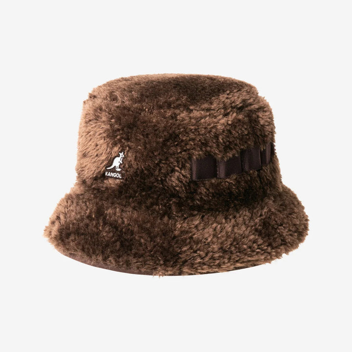 Kangol Faux Shearling Utility Bucket brown