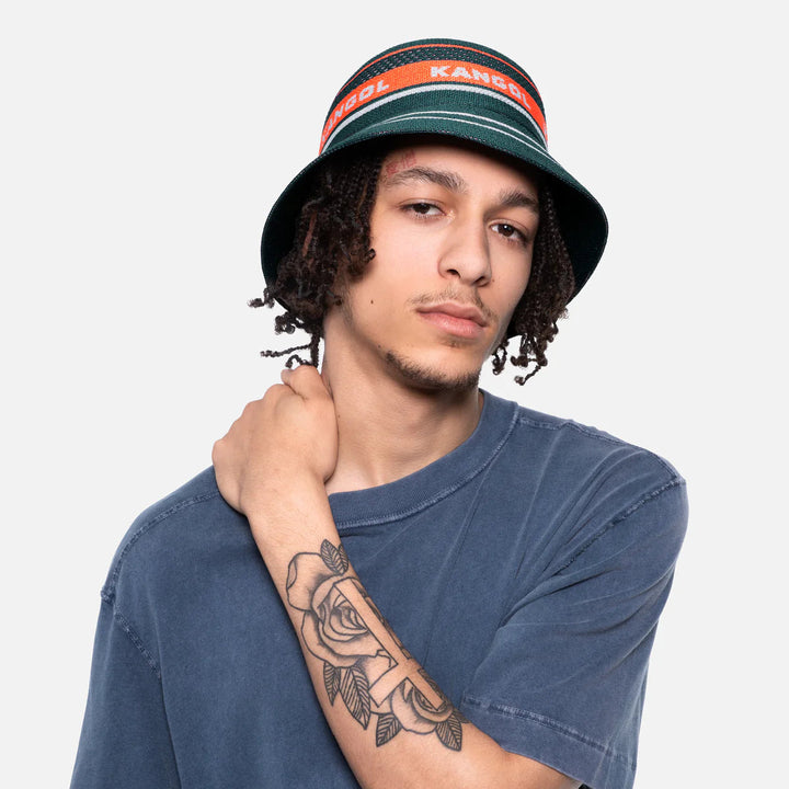 Kangol Tropic Game Stripe Lahinch bucket black - Shop-Tetuan
