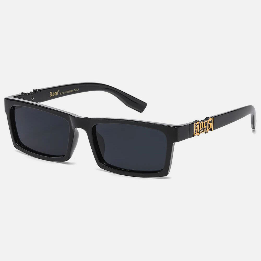Locs West Coast Rectangle Sunglasses black/gold