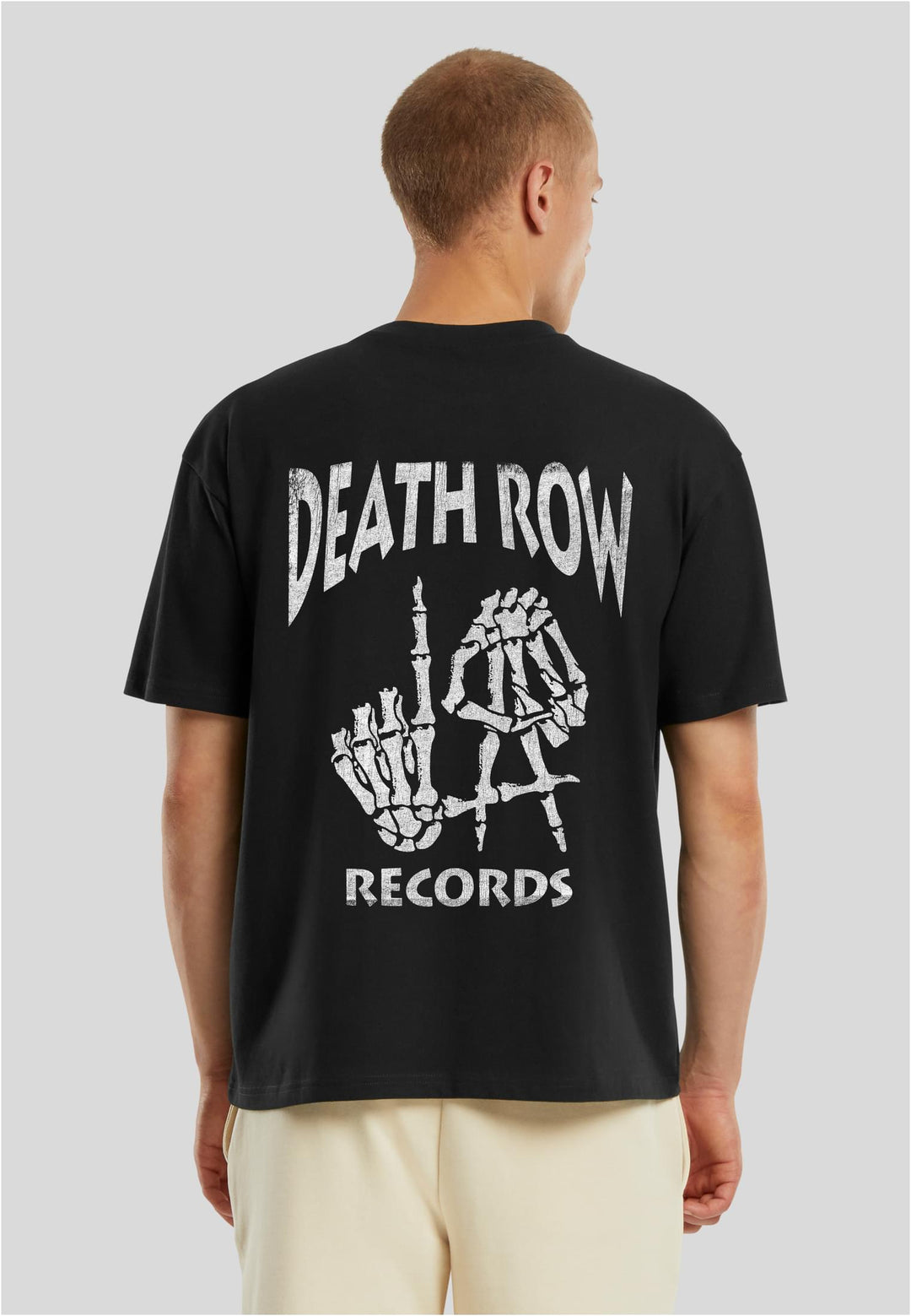 Merchcode Deathrow L.A. Skull Hands Heavy Oversize Tee black