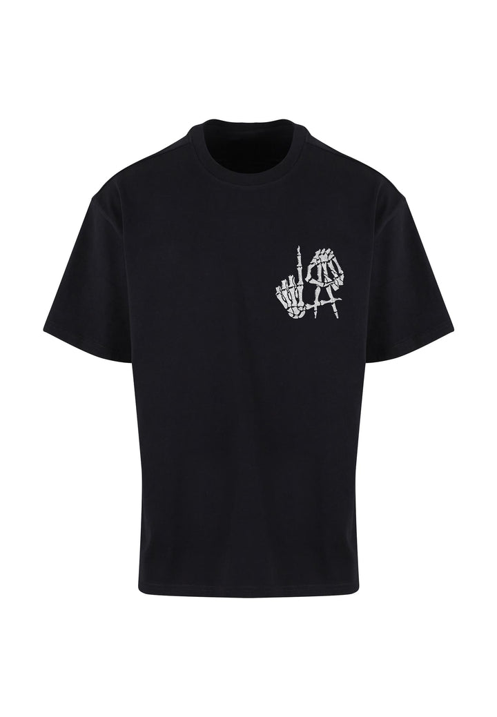 Merchcode Deathrow L.A. Skull Hands Heavy Oversize Tee black