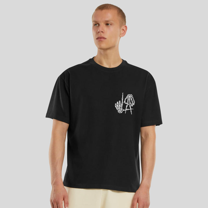 Merchcode Deathrow L.A. Skull Hands Heavy Oversize Tee black