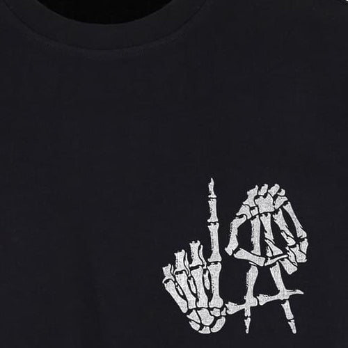 Merchcode Deathrow L.A. Skull Hands Heavy Oversize Tee black