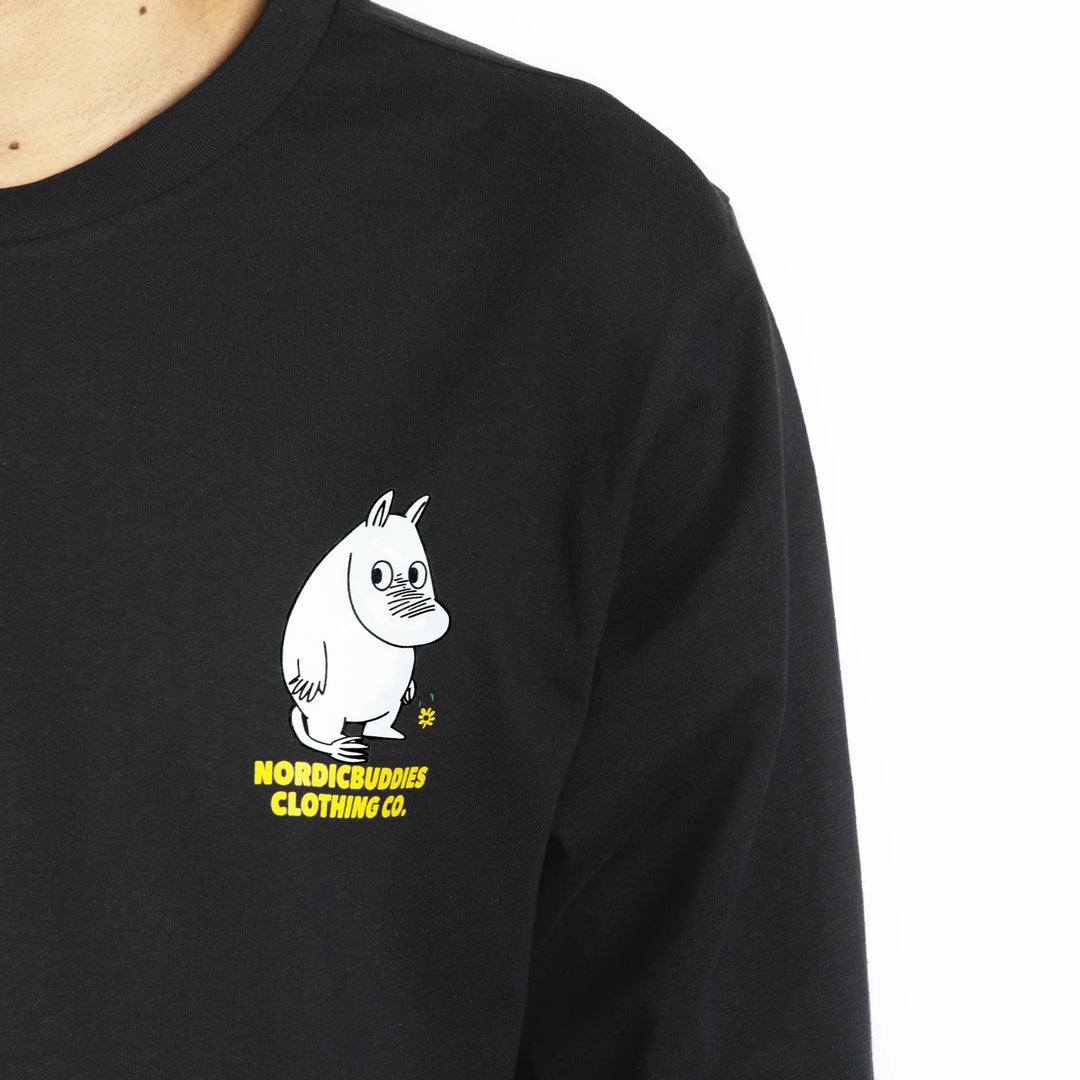 Moomin Muumipeikon Kukka L/S Tee black - Shop-Tetuan