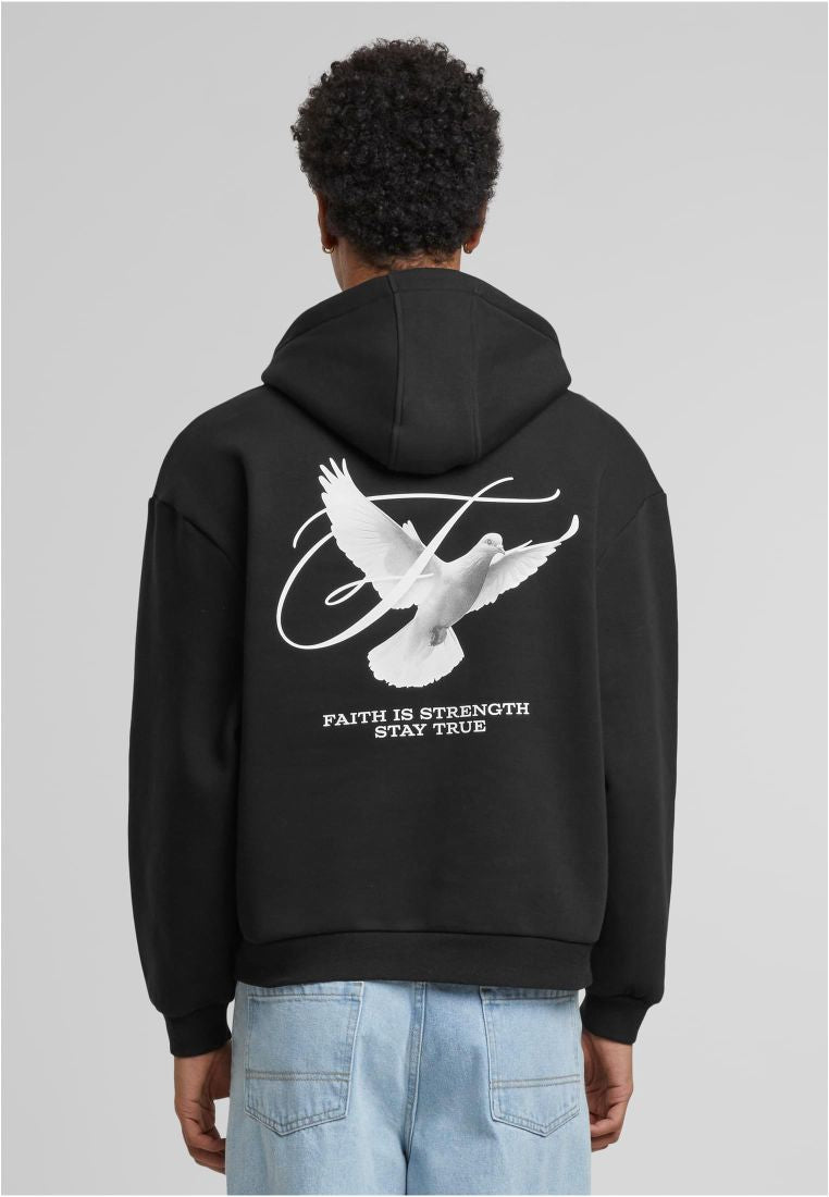 Mister Faith Is Strength Fluffy hoody black - Shop-Tetuan