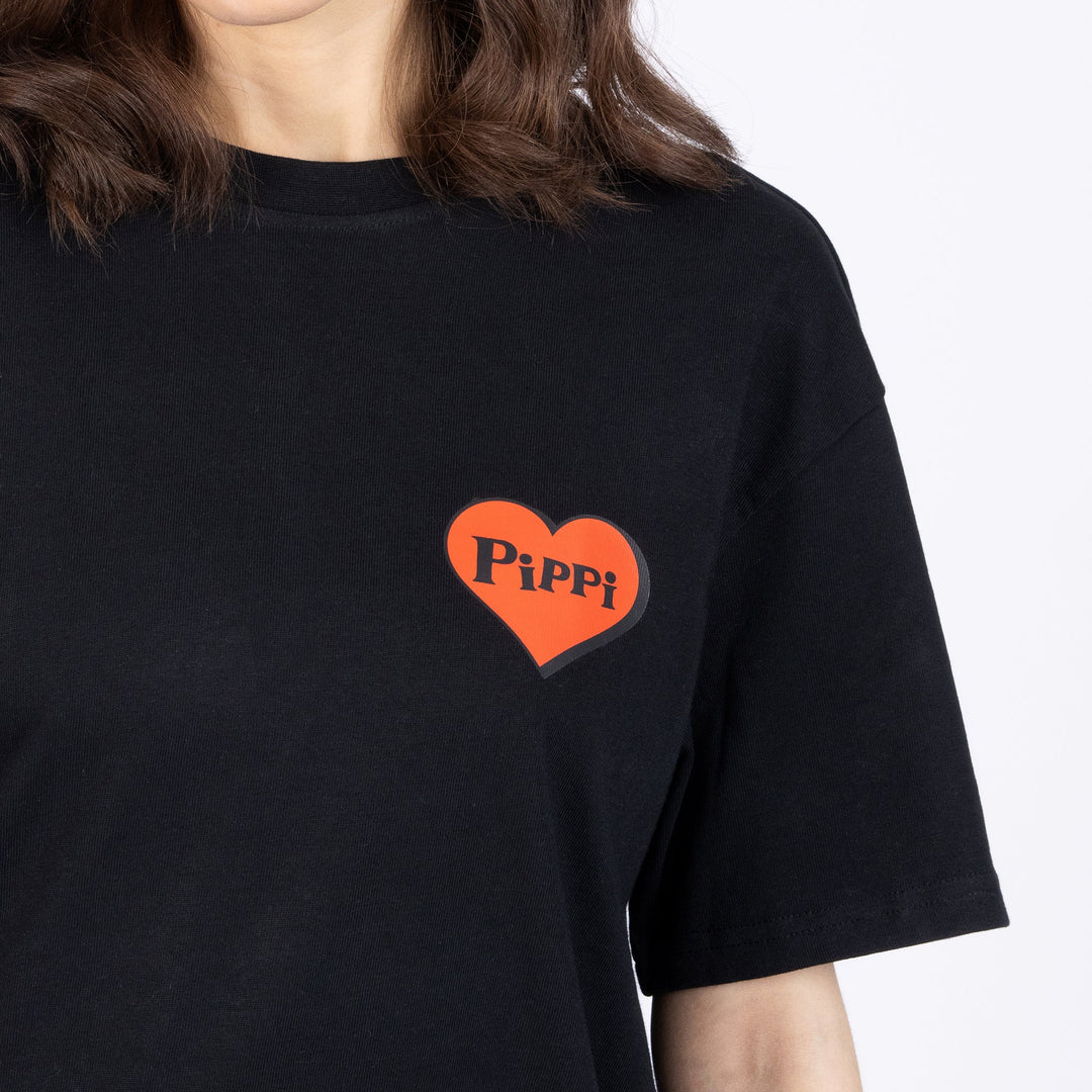 Pippi Longstocking Peppi Painii tee black - Shop-Tetuan