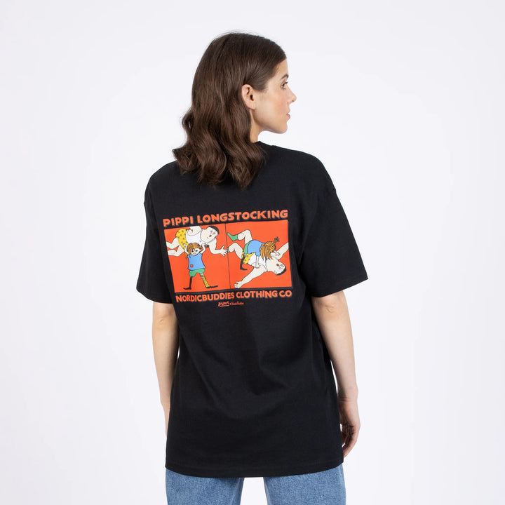 Pippi Longstocking Peppi Painii tee black - Shop-Tetuan