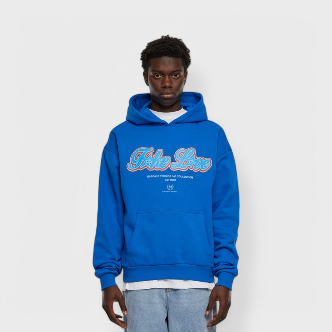 Mister F*ke L*ve Ultra Heavy Oversize Hoodie cobalt blue - Shop-Tetuan