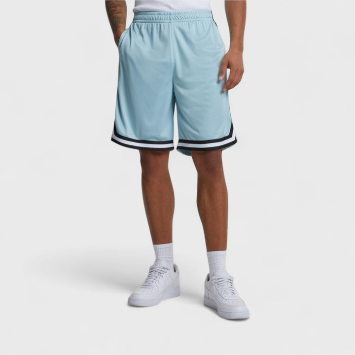 Urban Classics Stripes Mesh Shorts oceanblue/black/white