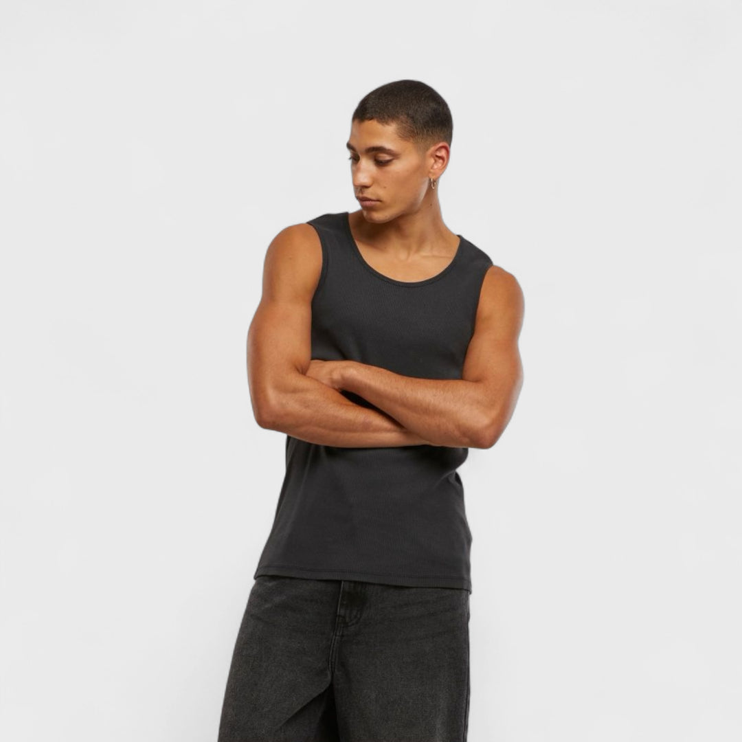 Urban Classics Washed Rib Tanktop black - Shop-Tetuan