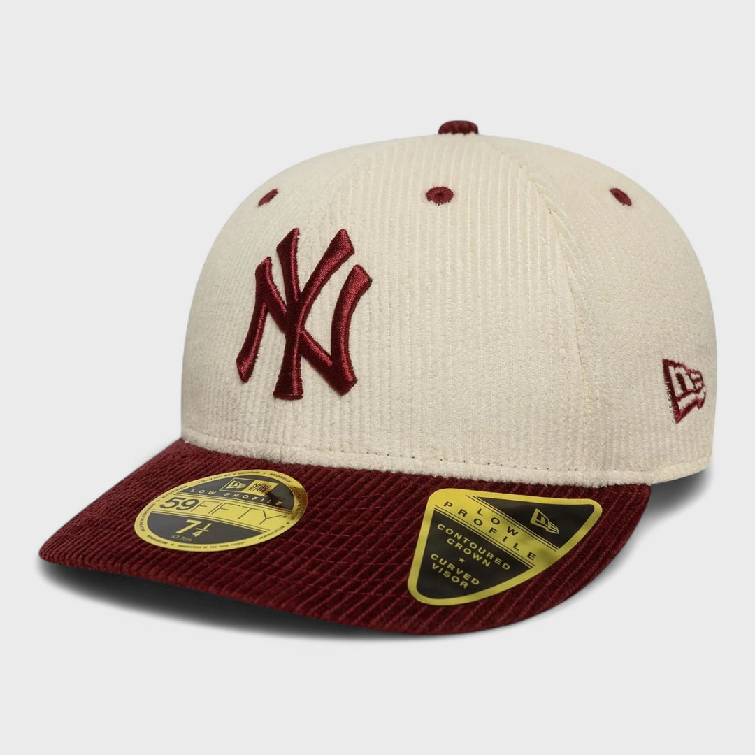 New Era MLB Cord Cream Low Profile 59FIFTY NY Yankees cream/maroon - Shop-Tetuan
