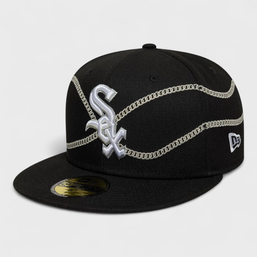 New Era  MLB Chain Wrap Black 59FIFTY C White Sox black - Shop-Tetuan