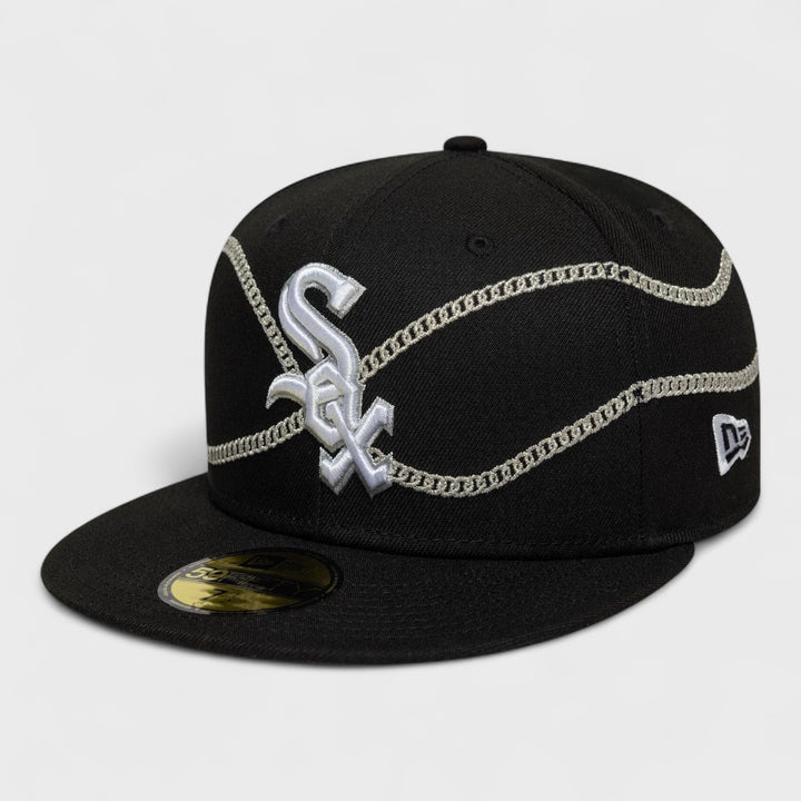 New Era  MLB Chain Wrap Black 59FIFTY C White Sox black - Shop-Tetuan