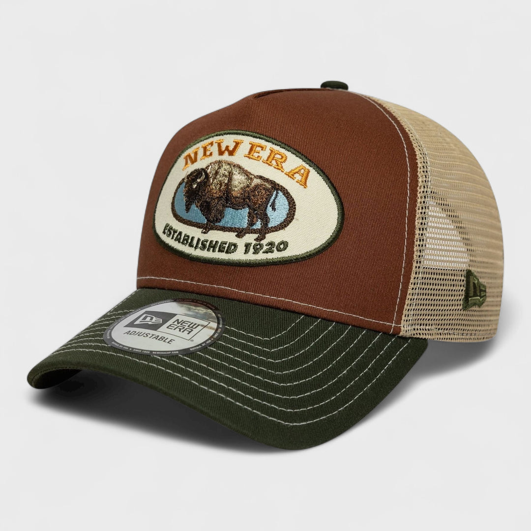 New Era Animal Patch 9FORTY A-Frame Trucker dark green - Shop-Tetuan