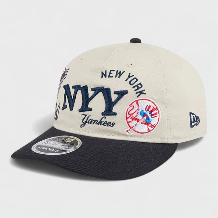 New Era MLB Scatter Retro Crown 9FIFTY NY Yankees cream