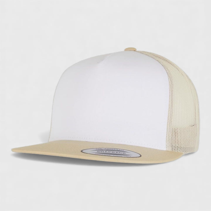 The Classics Yupoong trucker snapback gold/white/beige