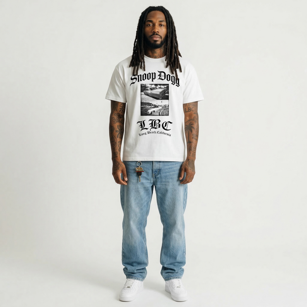 Merchcode Snoop Dogg Long Beach California Tee white - Shop-Tetuan