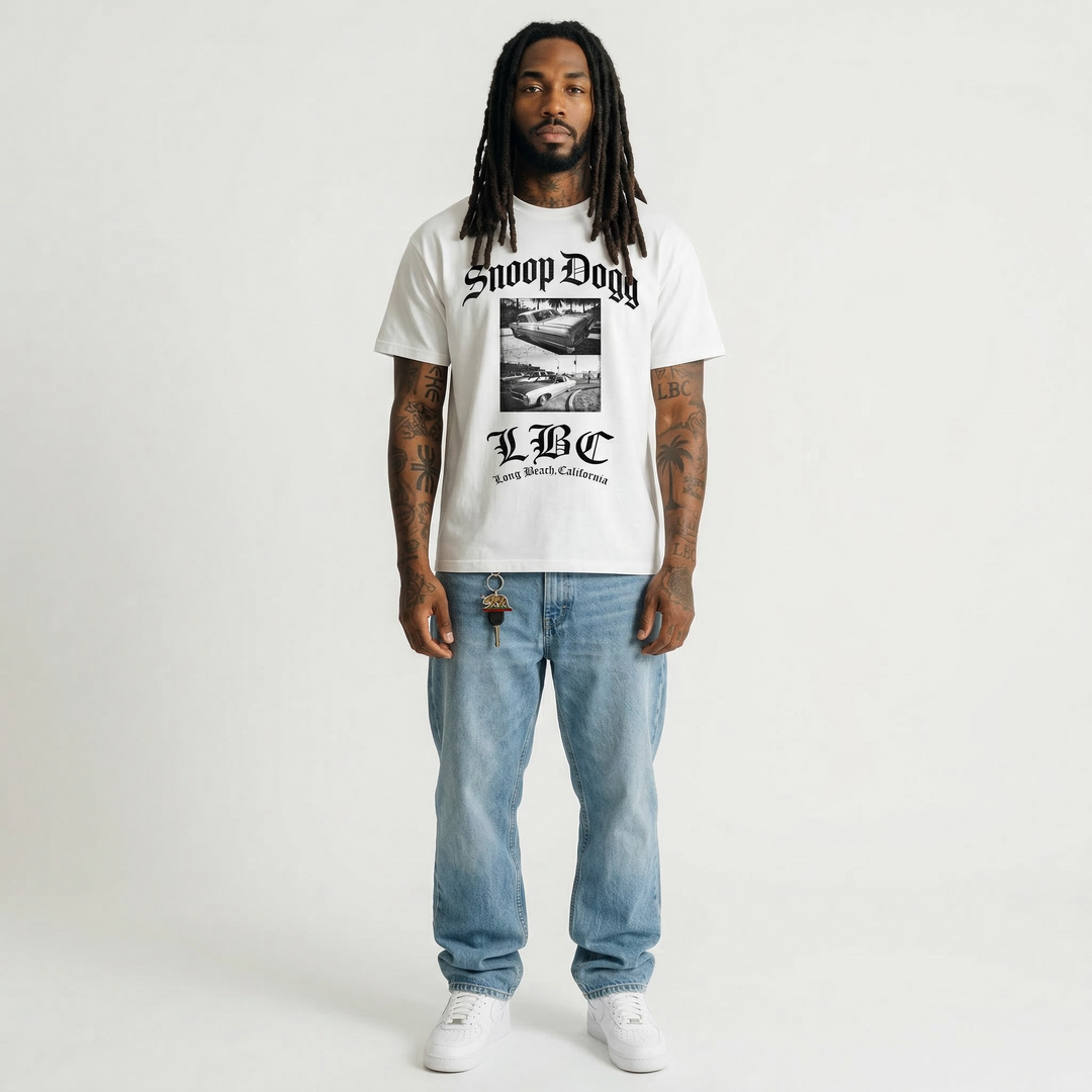 Merchcode Snoop Dogg Long Beach California Tee white - Shop-Tetuan