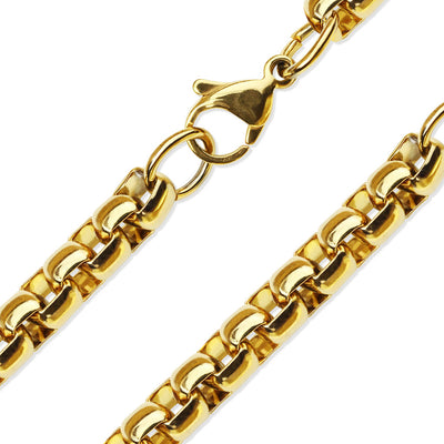 CNC CZ Cross Pendant Necklace steel/gold - Shop-Tetuan