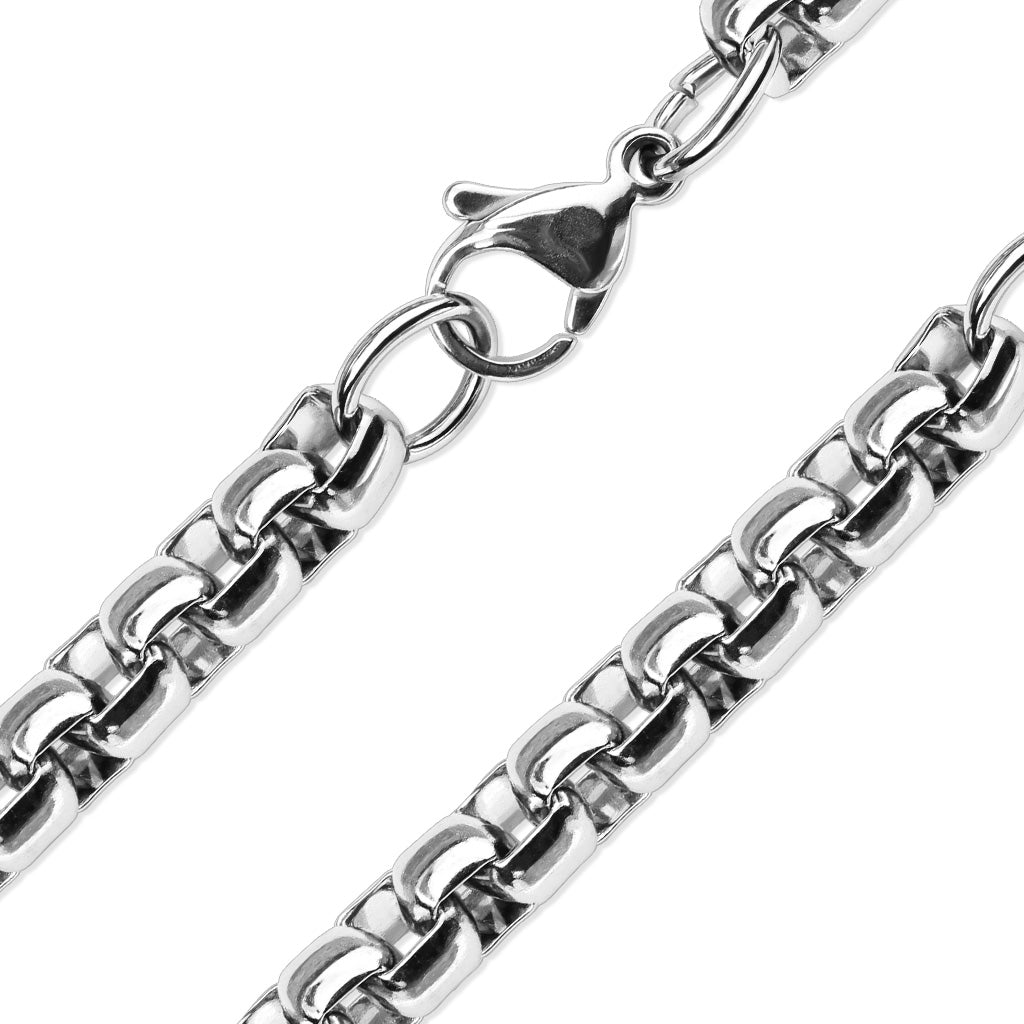 Curb Chain Cross Stainless Steel Pendant With Tribal Pattern Clasp - Shop-Tetuan