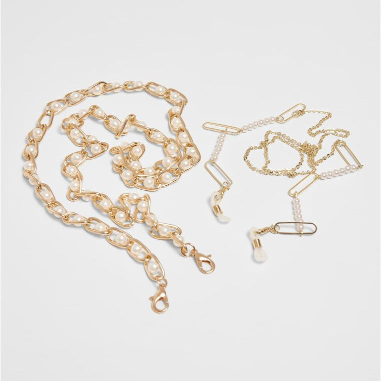 Urban Classics Multifunctional Chain With Pearls 2-Pack gold - Shop-Tetuan