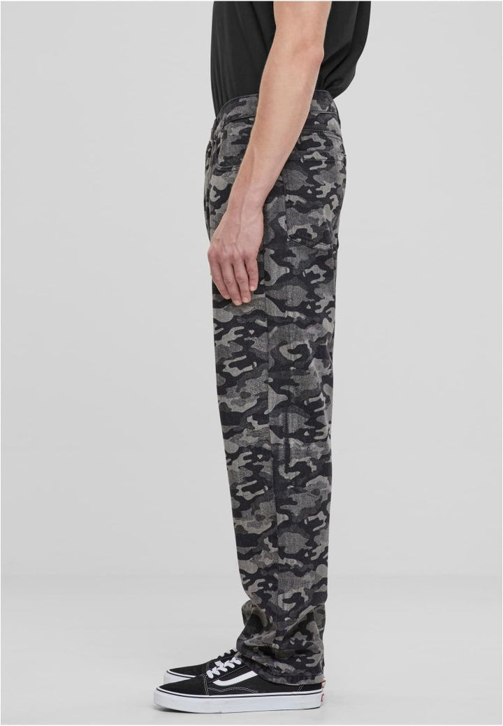 Urban Classics Laser Camo Printed Jeans black/lasercamo - Shop-Tetuan