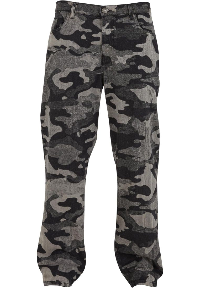 Urban Classics Laser Camo Printed Jeans black/lasercamo - Shop-Tetuan