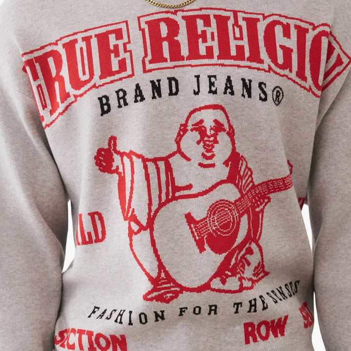 True Religion LS Boxy SRS Sweater heather grey