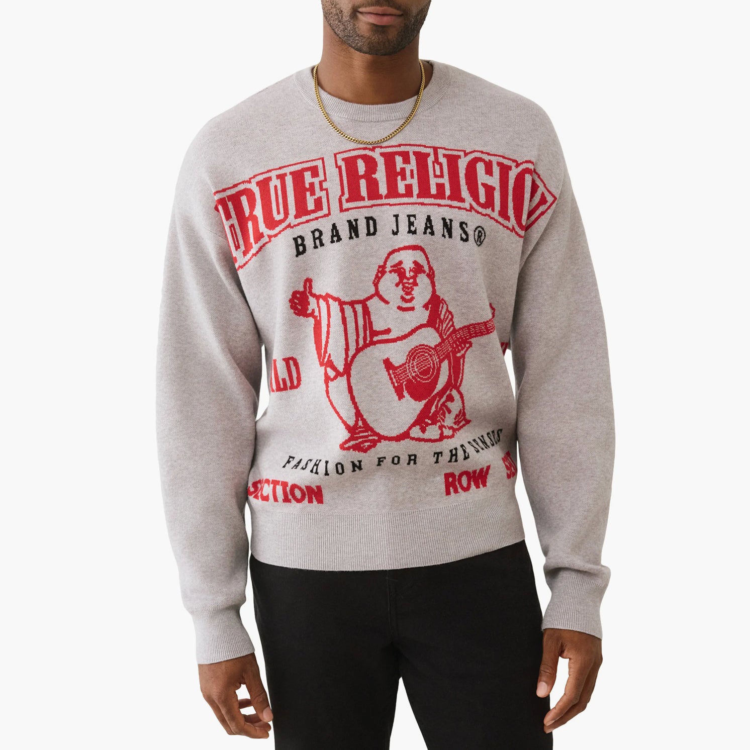 True Religion LS Boxy SRS Sweater heather grey - Shop-Tetuan