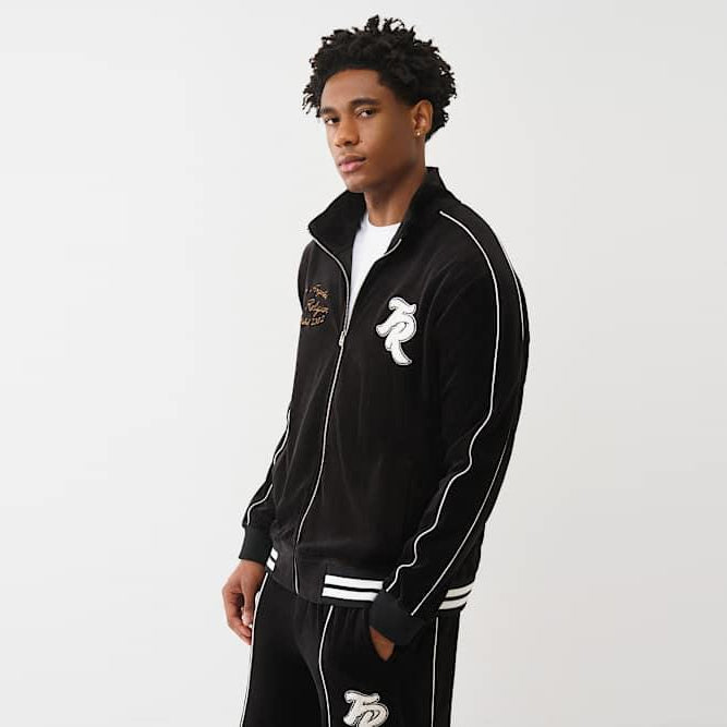 True Religion Velour Track Jacket jet black - Shop-Tetuan