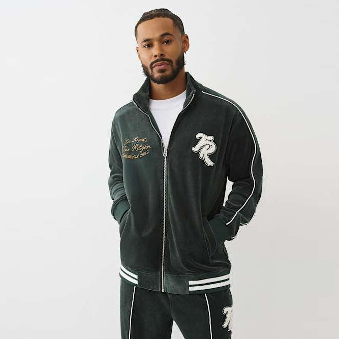 True Religion Velour Track Jacket green gables - Shop-Tetuan